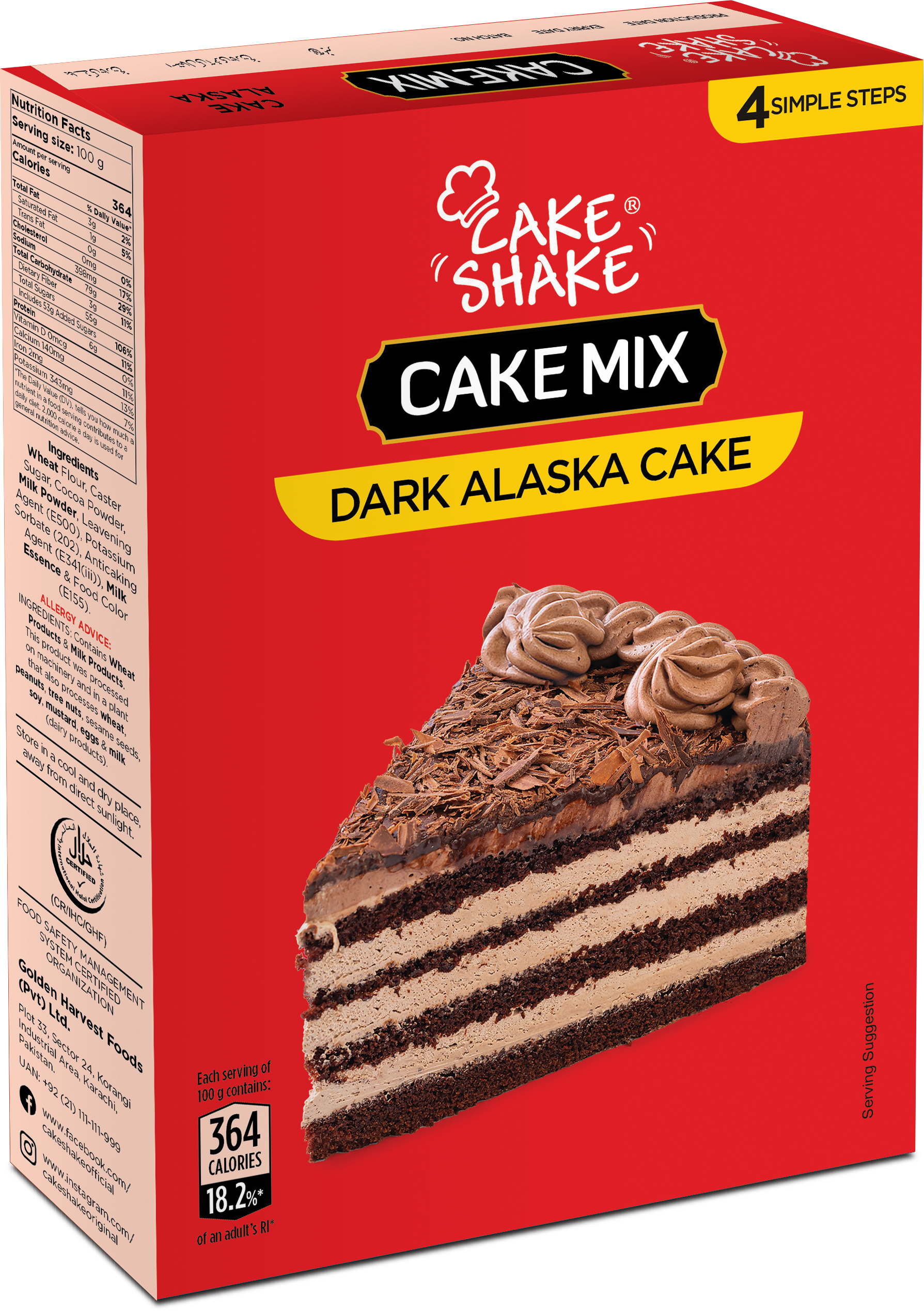 Cake Mix Dark Alaska Cake